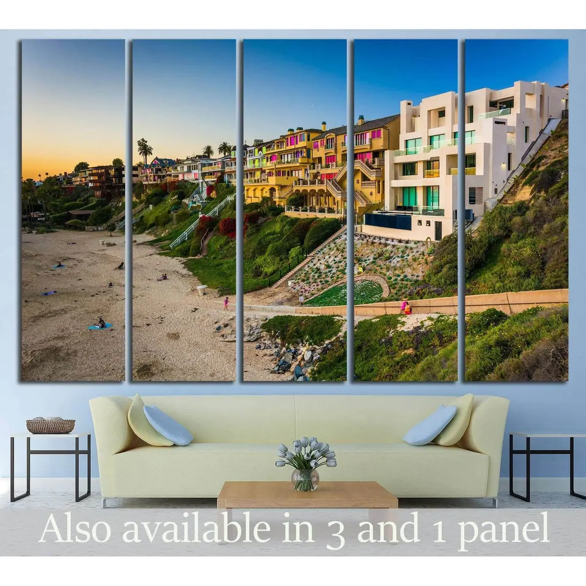 Corona Del Mar Beach Canvas Wall Art – Ready-to-Hang Print #1215