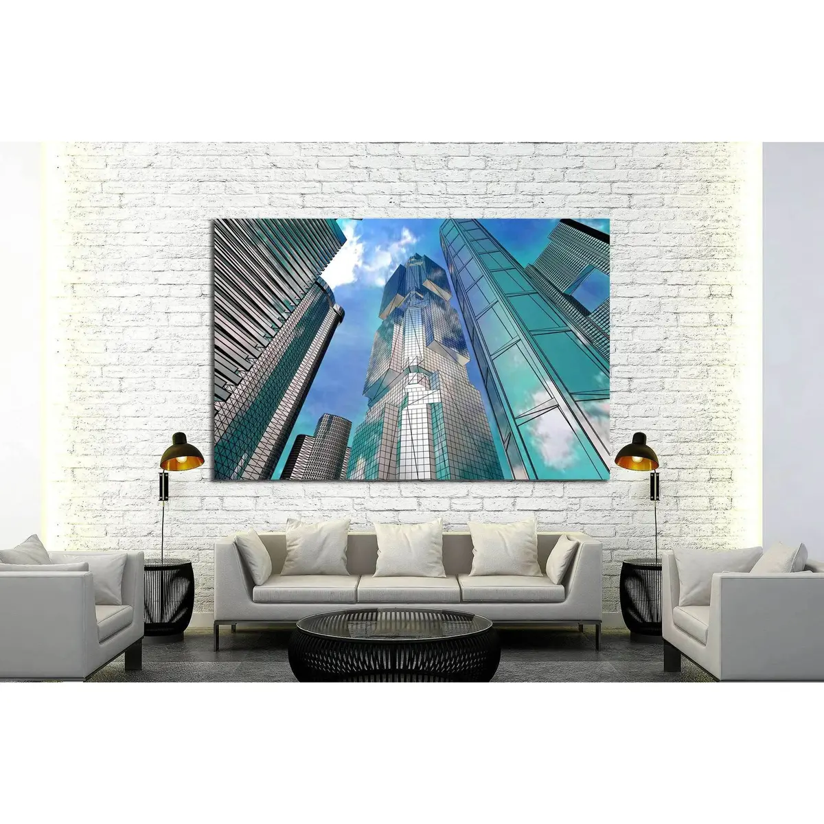 Corporate Buildings In Perspective №1785 Ready To Hang Canvas Print 3