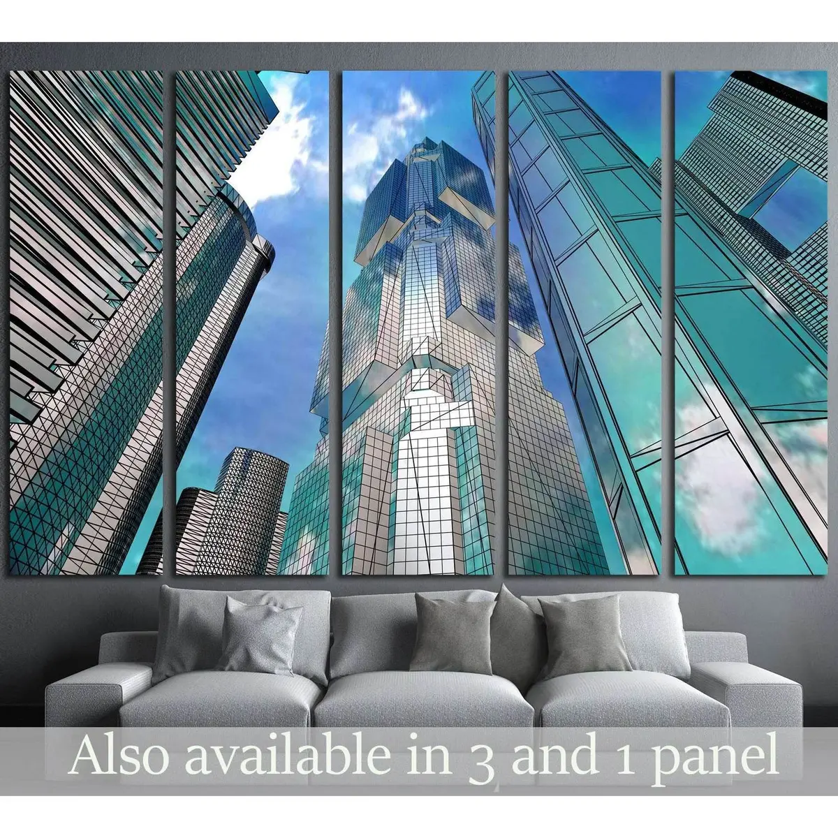 Modern Corporate Architecture Canvas Art Print – Perspective #1785