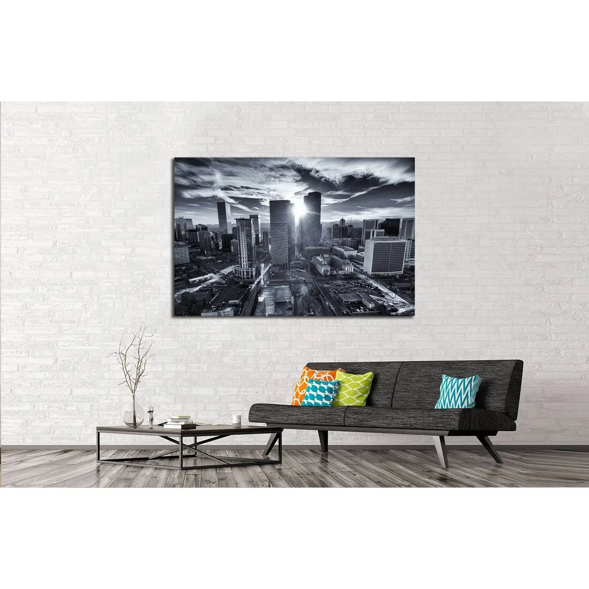 Cote D'azur France. Beautiful Panoramic Aerial View City Of Nice, France. Luxury Resort Of French Riviera №2397 Ready To Hang Canvas Print 3