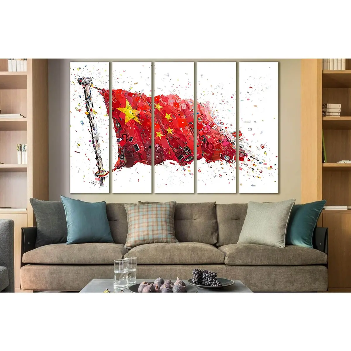 SL1162 China Flag Canvas Art – Stylish, Pre-Installed Hanging Ready Wall Decor - Image 3