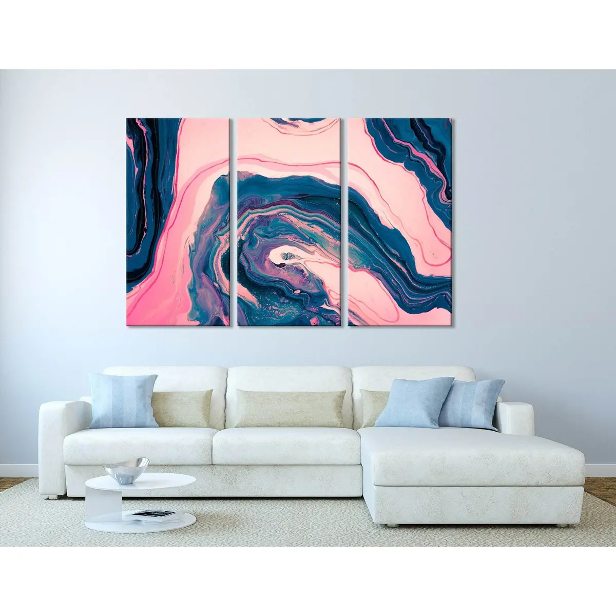 Crimson And Blue Abstract №04349 Ready To Hang Canvas Print 5