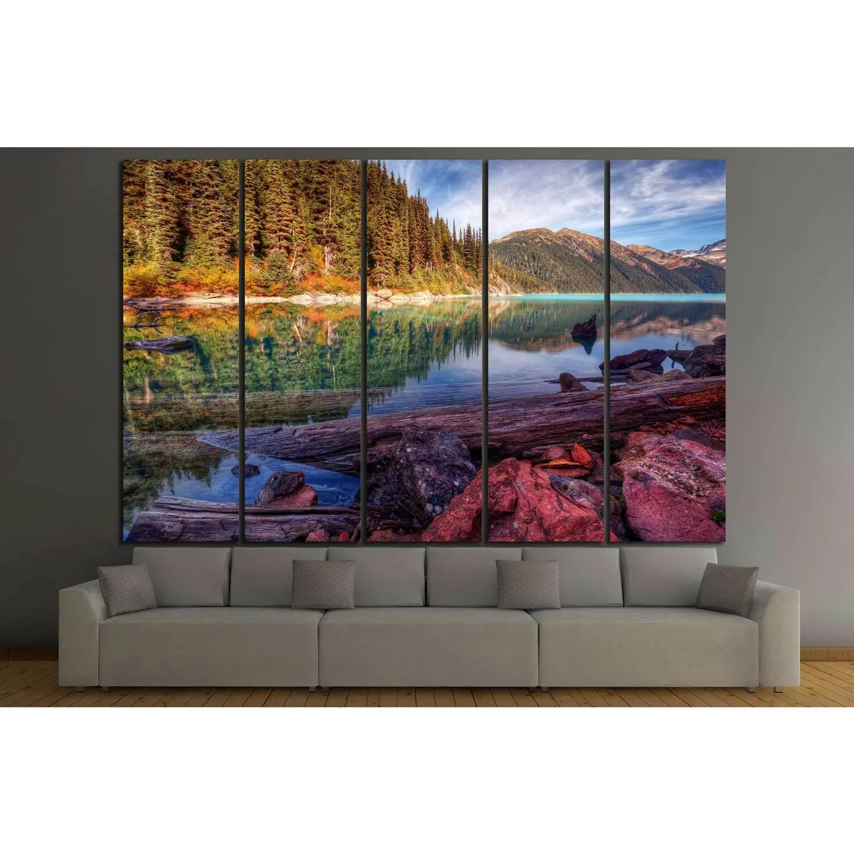Serene Mountain Lake Canvas Art Print №851 – Premium Ready-to-Hang Wall Decor - Image 3