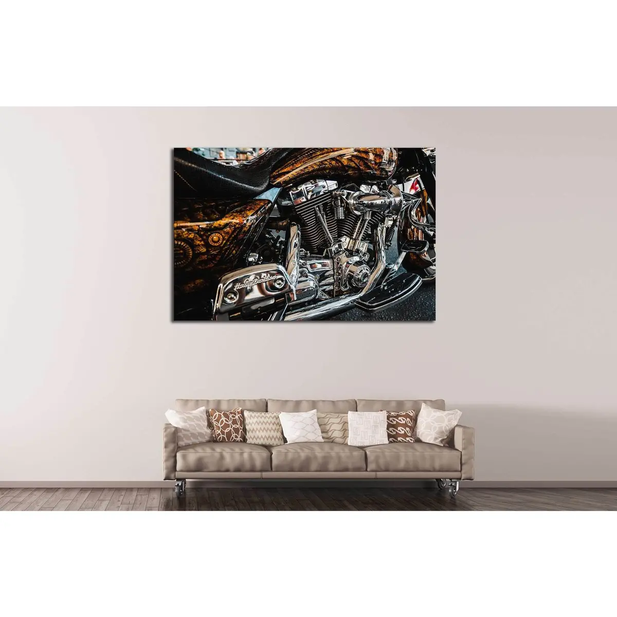 Custom Motor Bike №540 Ready To Hang Canvas Print 3