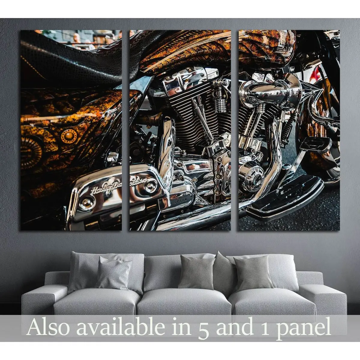 Custom Motor Bike №540 Ready To Hang Canvas Print 5