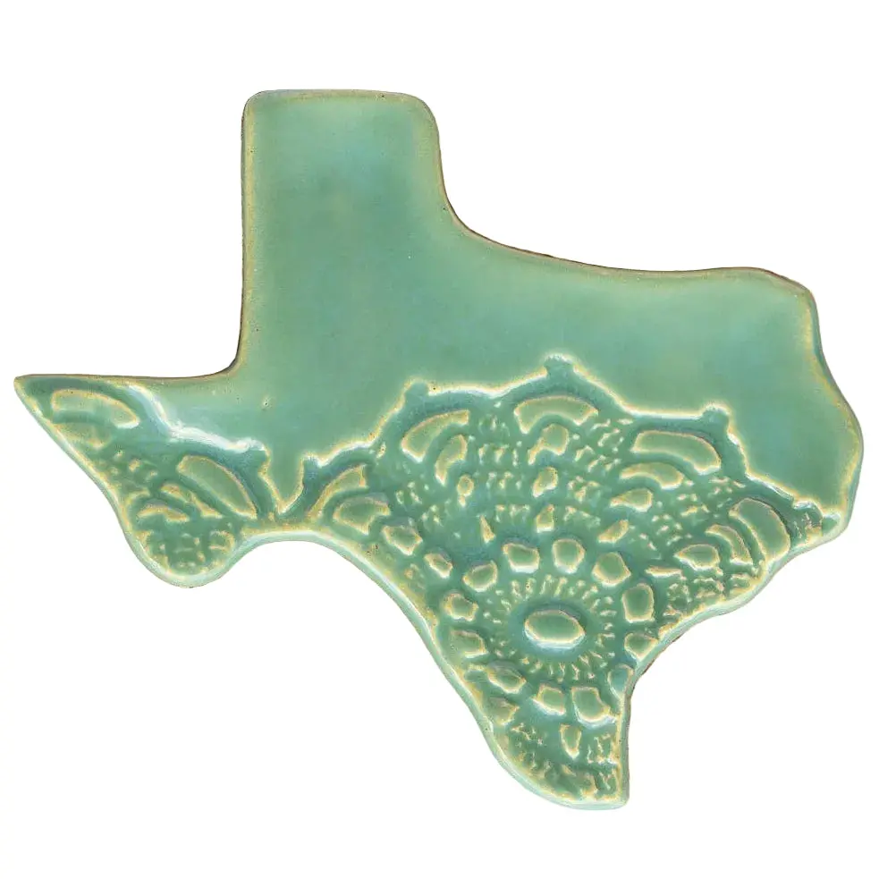 Prodigal Pottery Texas-Shaped Stoneware Dish - 5.5" X 5.5" 1