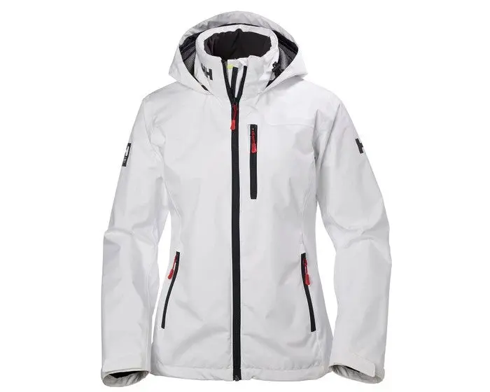 Women's Crew Hooded Midlayer Jacket, White 1