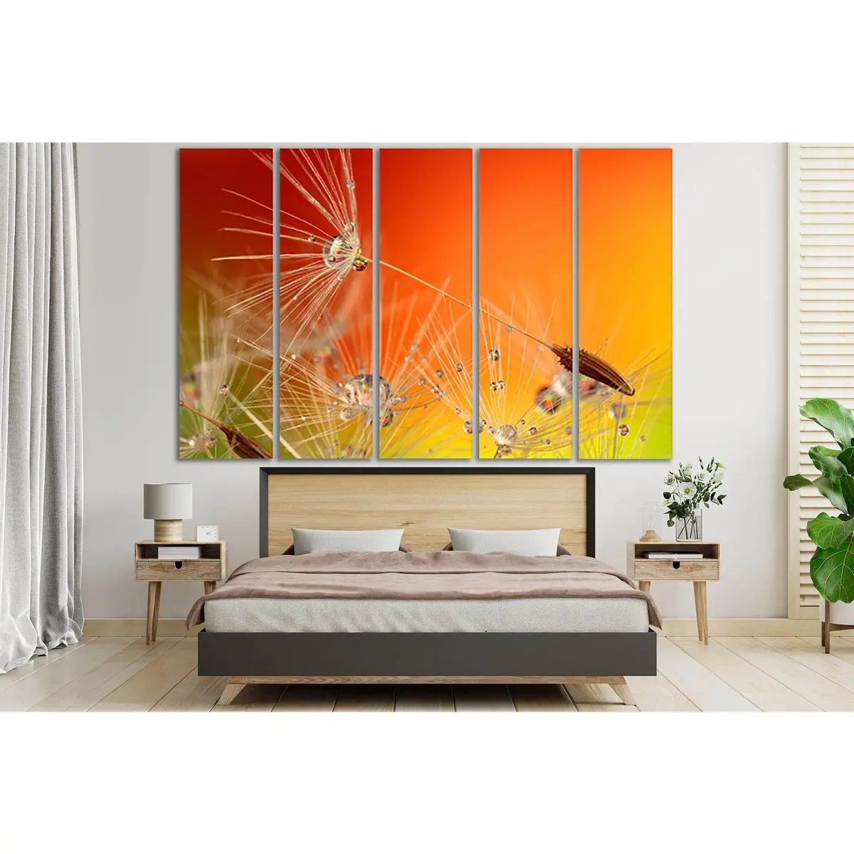 Macro Dandelion Seeds in Morning Dew Wall Art – SL730 Ready-to-Hang Canvas Print - Image 3