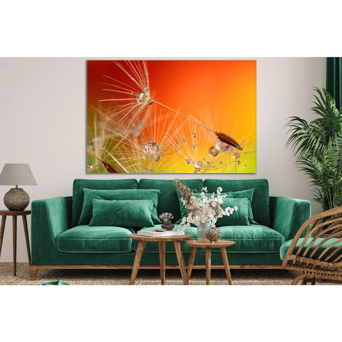 Dandelion Seeds In Dew №Sl730 Ready To Hang Canvas Print 2