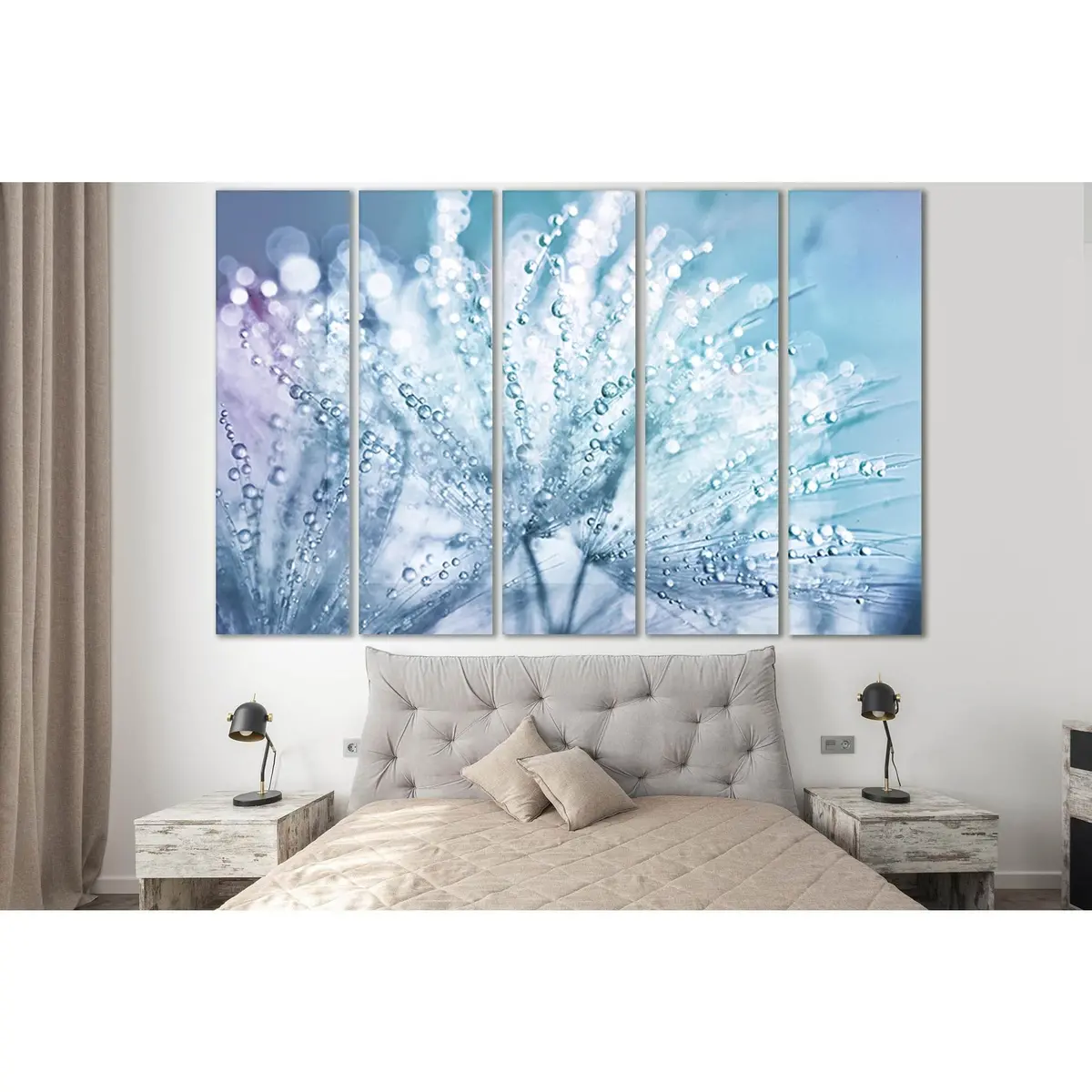 Dandelion Seeds in Raindrops №SL701 – Ready-to-Hang Canvas Wall Art - Image 3