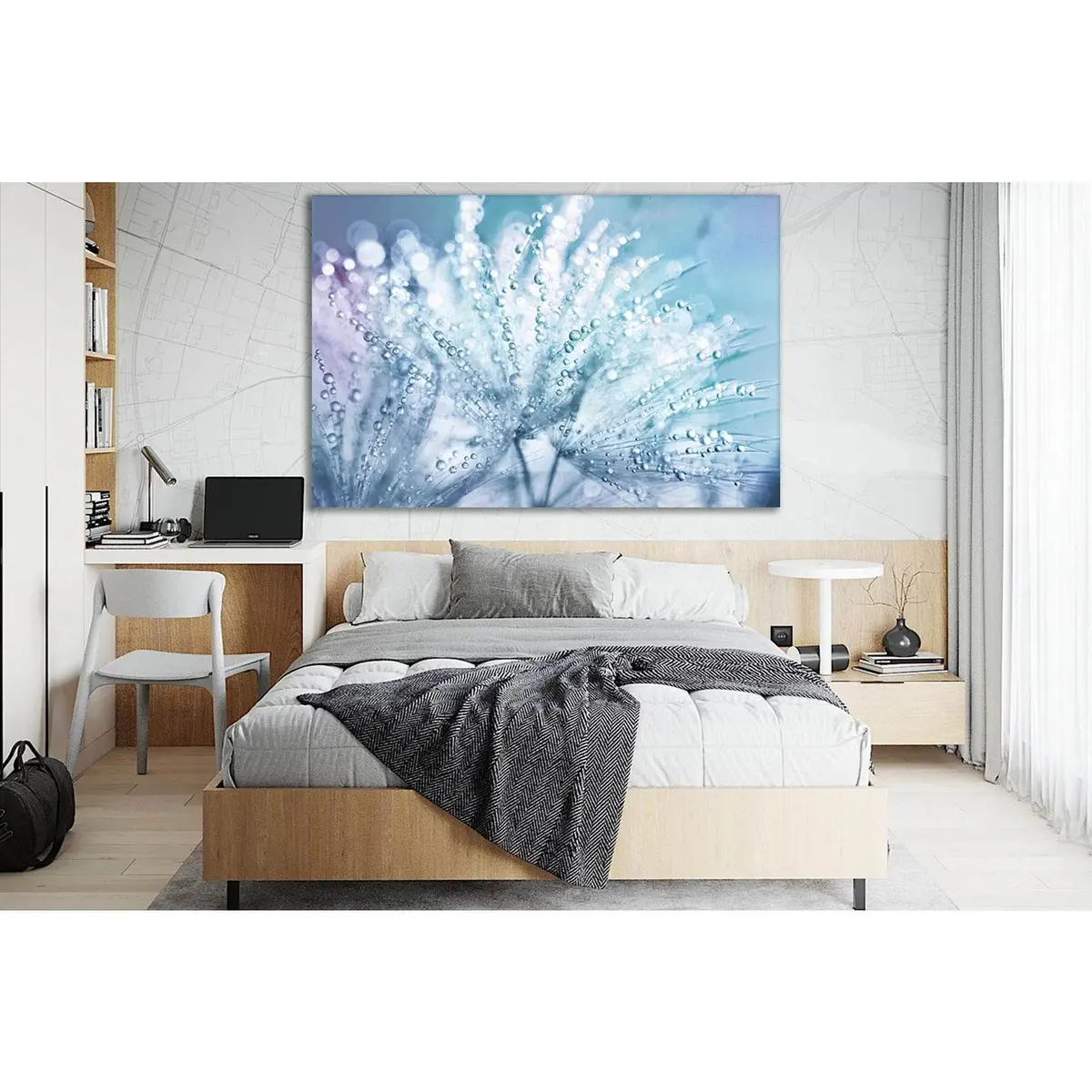 Dandelion Seeds In The Drops №Sl701 Ready To Hang Canvas Print 2
