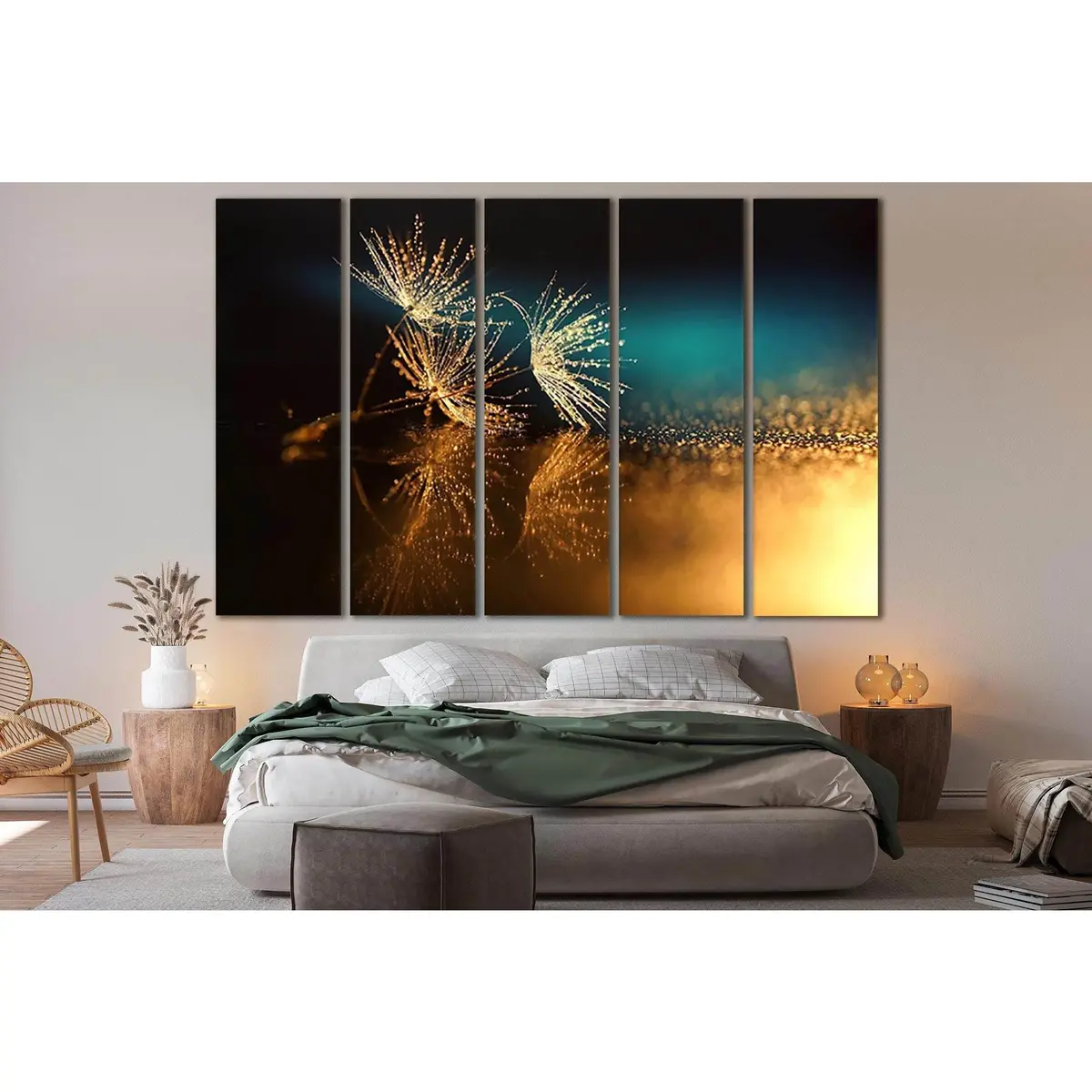 Dandelion Meadow with Morning Dew – SL668 Premium Ready-to-Hang Canvas Art - Image 3