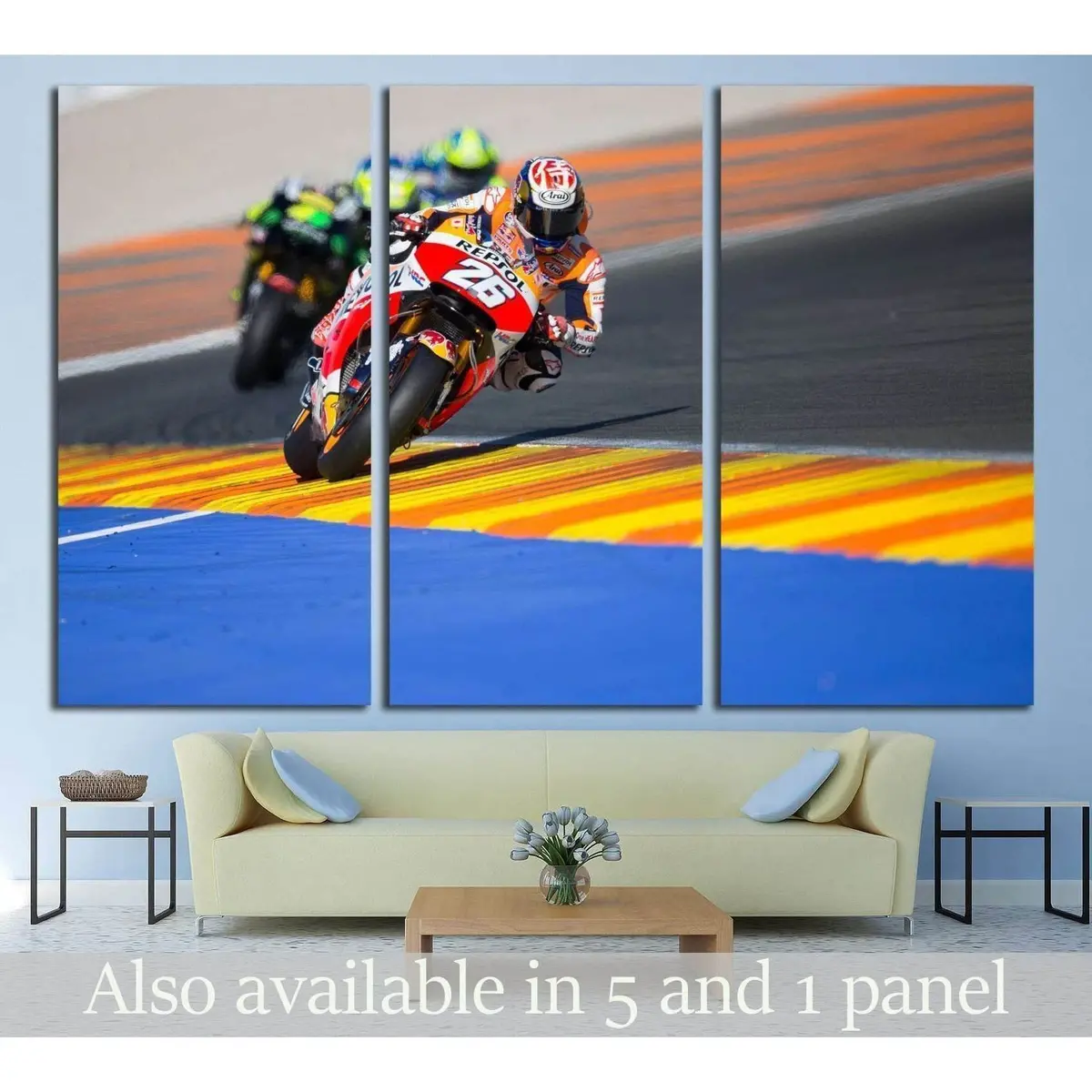 Dani Pedrosa During Motogp Grand Prix, Valencia, Spain №1893 Ready To Hang Canvas Print 5