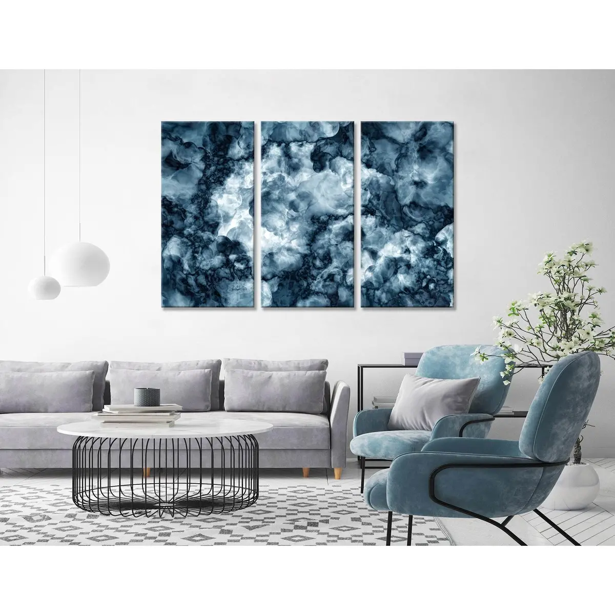 Dark Blue Abstract №04379 Ready To Hang Canvas Print 5