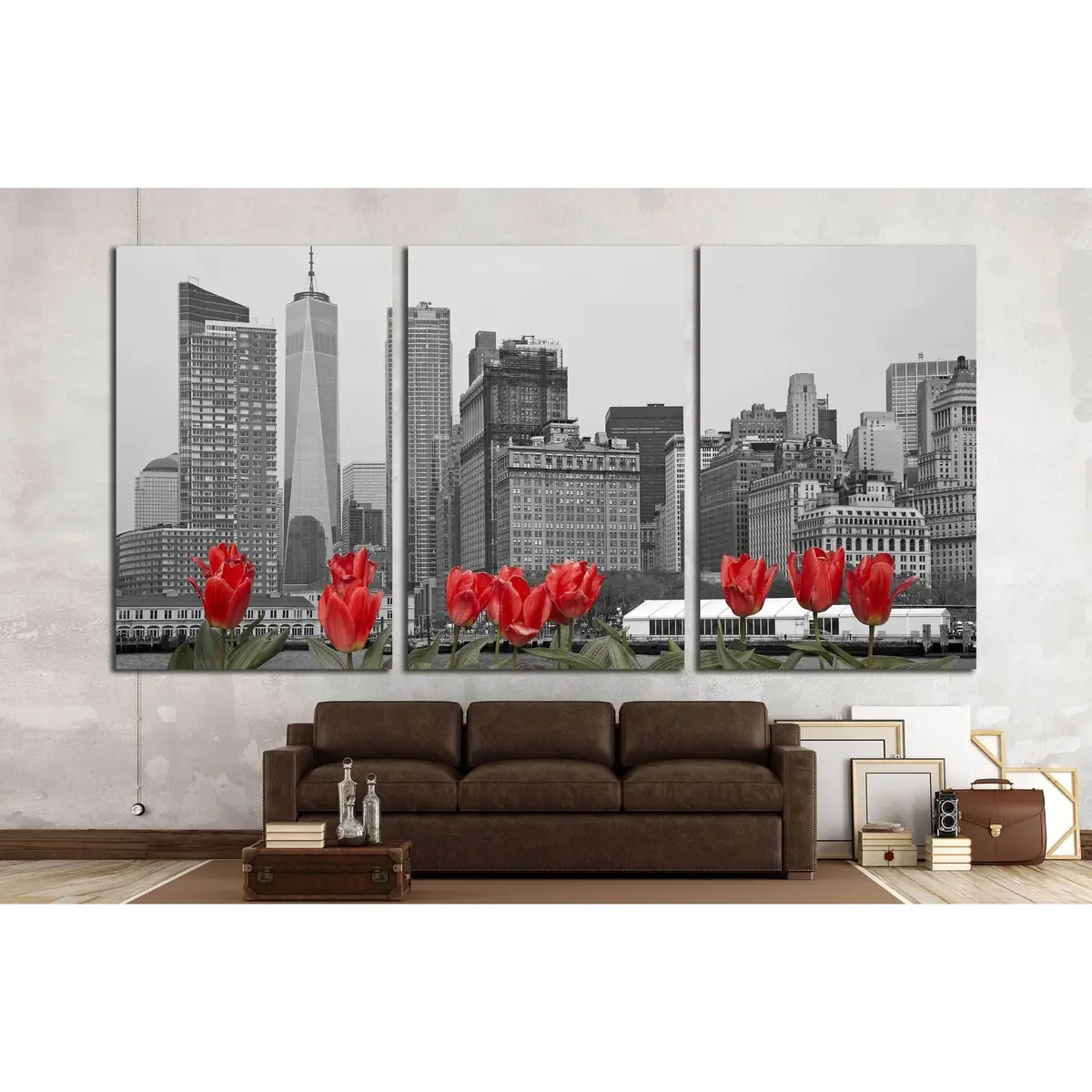 Dark Low Poly City Views From Above. 3D Rendering №3061 Ready To Hang Canvas Print 5