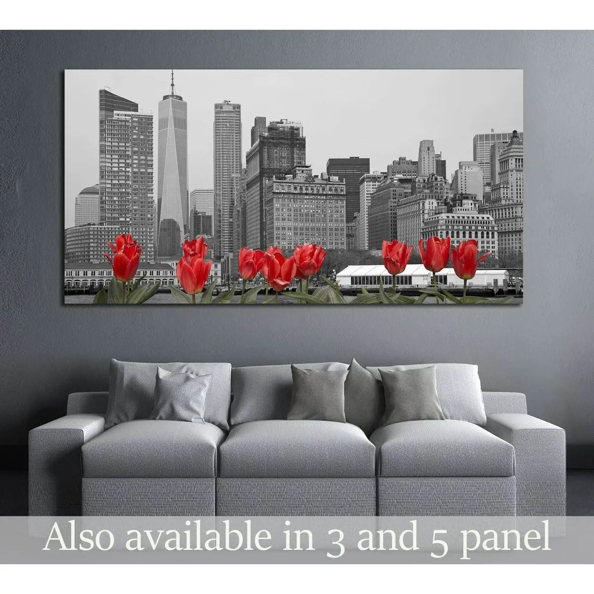 Dark Low Poly City Views From Above. 3D Rendering №3061 Ready To Hang Canvas Print 1