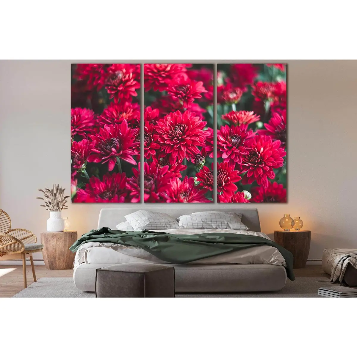 Dark Red Chrysanthemums №Sl672 Ready To Hang Canvas Print 5
