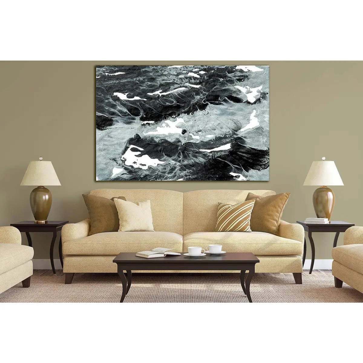 Dark Textured Oil Painting №Sl580 Ready To Hang Canvas Print 1