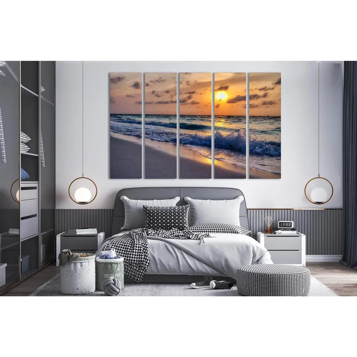 Dawn by the Sea D1756 Canvas Wall Art – Ready-to-Hang Print
