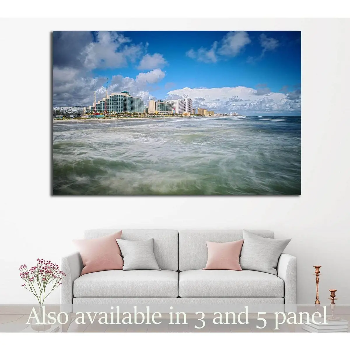 Daytona Beach Florida From Sunglow Fishing Pier №1299 Ready To Hang Canvas Print 1