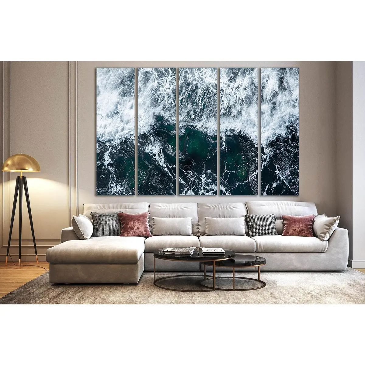 Deep Blue Ocean Waves Canvas Wall Art – Ready-to-Hang Print SL89 - Image 3