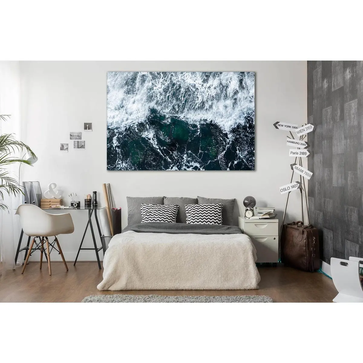 Deep Blue Ocean Waves №Sl89 Ready To Hang Canvas Print 1