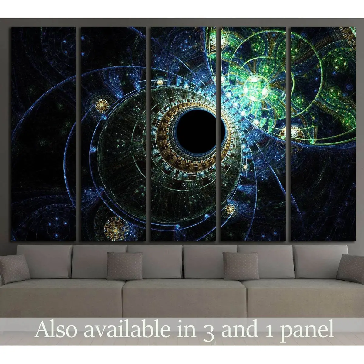 Deep Blue Ocean Fractal Canvas Art Print #1416