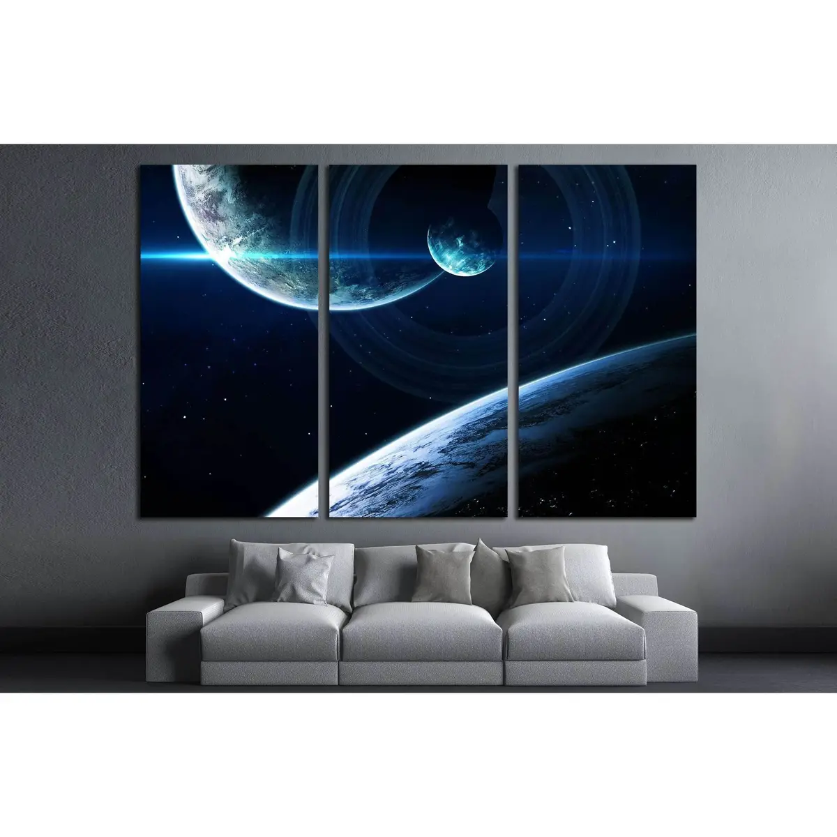 Deep Space Art. Nebulas, Planets Galaxies And Stars In Beautiful Composition. №2430 Ready To Hang Canvas Print 5
