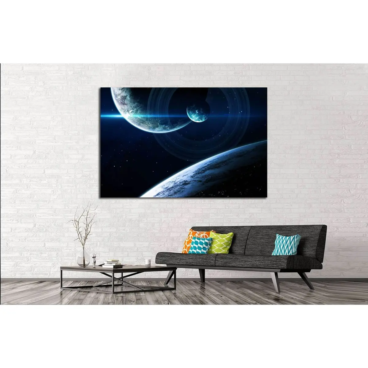 Deep Space Art. Nebulas, Planets Galaxies And Stars In Beautiful Composition. №2430 Ready To Hang Canvas Print 3