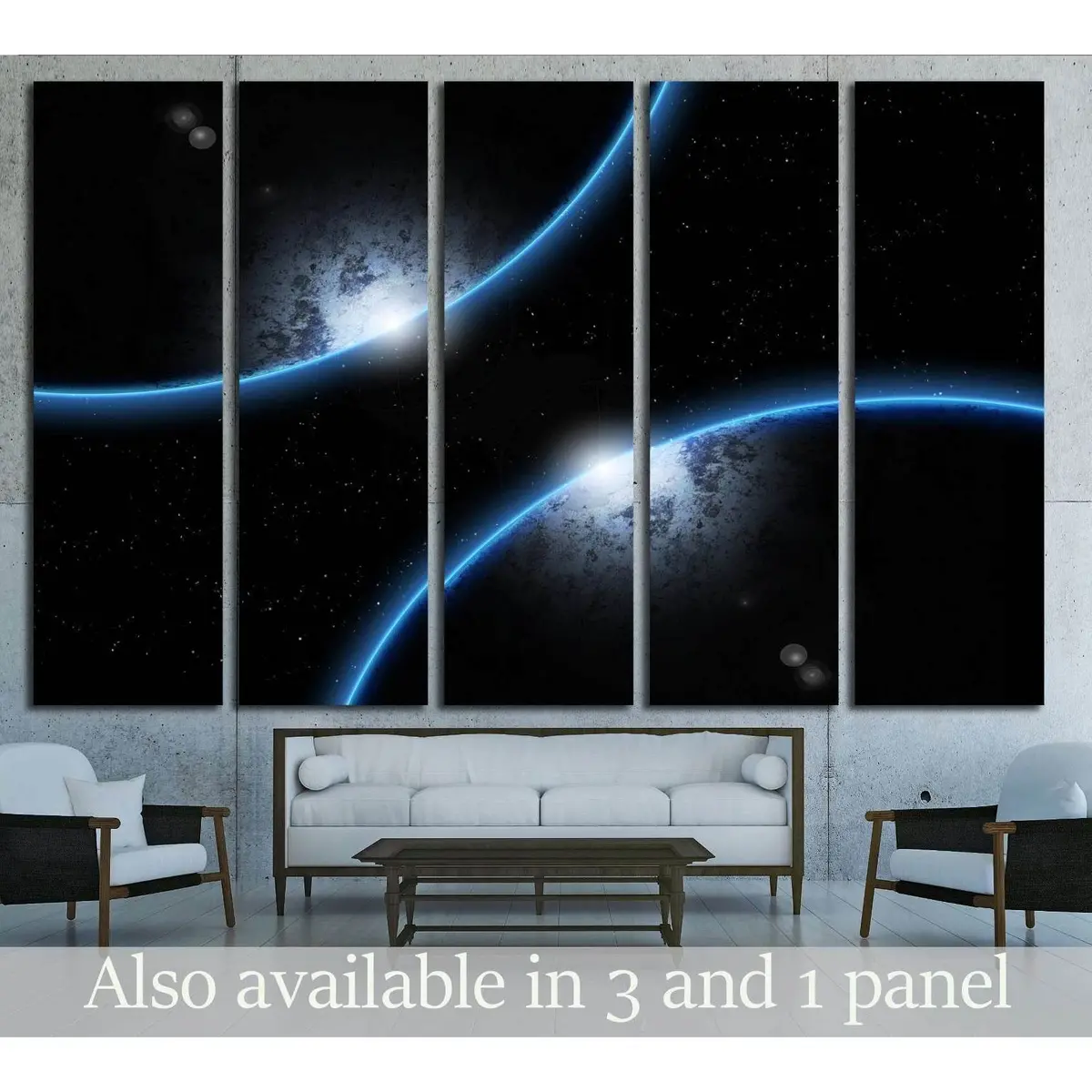 Cosmic Two-Planet Canvas Art Print – Ready to Hang