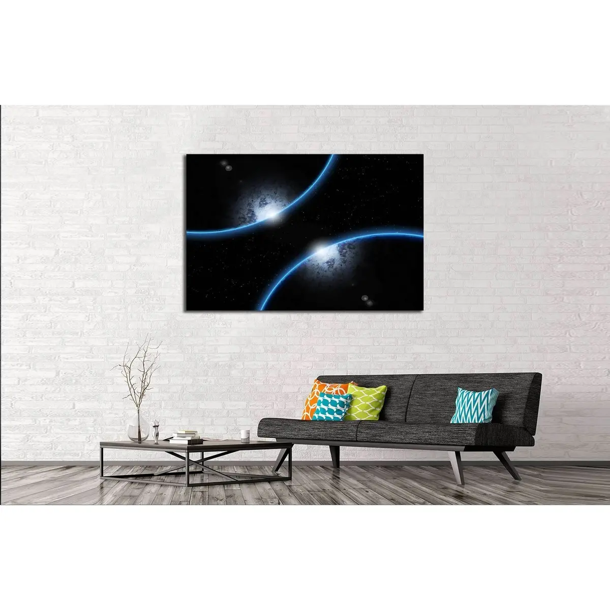 Deep Space With Two Planet Background. №2464 Ready To Hang Canvas Print 3