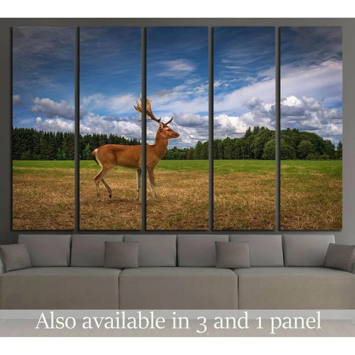 Majestic Deer in Nature Canvas Wall Art – Ready-to-Hang Print #2361