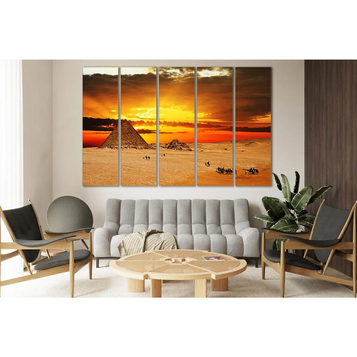 Sunset Desert Pyramid Canvas Art №SL238 – Premium Ready-to-Hang Wall Decor