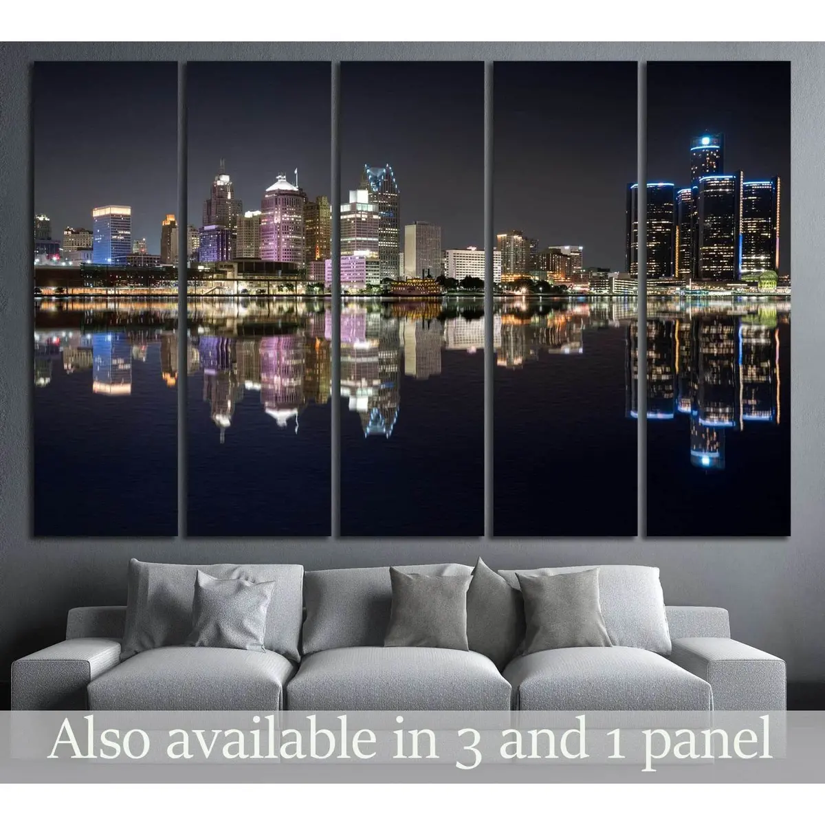 Detroit Skyline Canvas Art Print #132 – Premium Ready-to-Hang Wall Decor