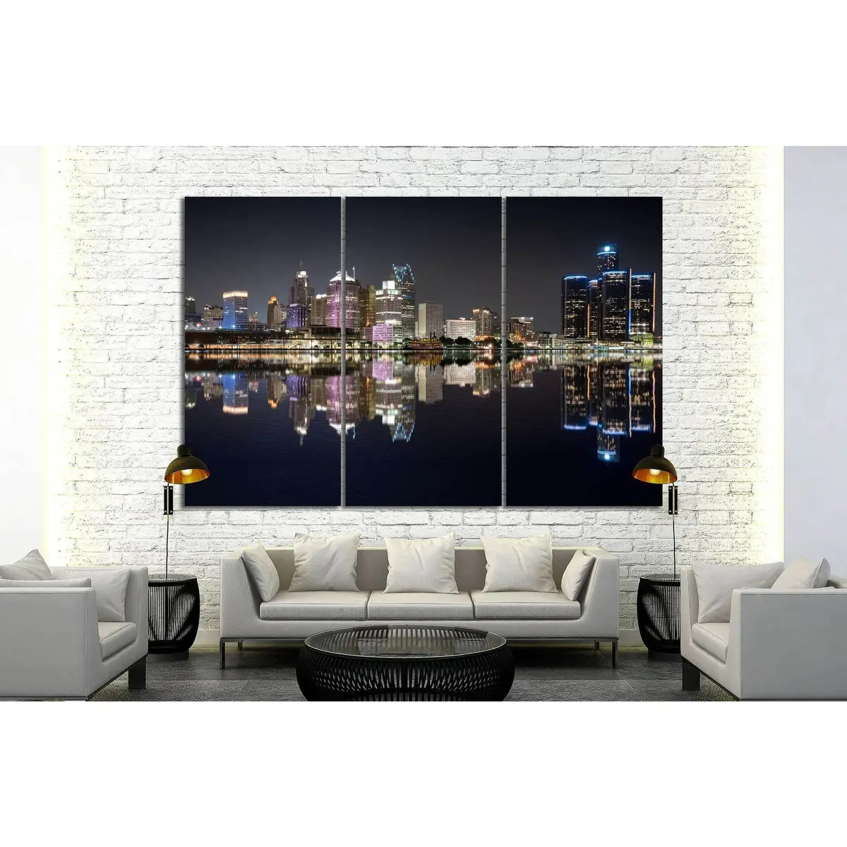 Detroit Cityscape №132 Ready To Hang Canvas Print 5