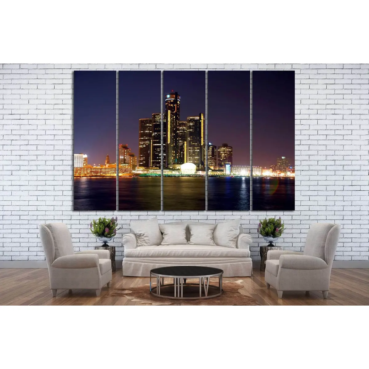 Detroit Skyline Canvas Art Print #134 – Premium Ready-to-Hang Wall Decor - Image 3