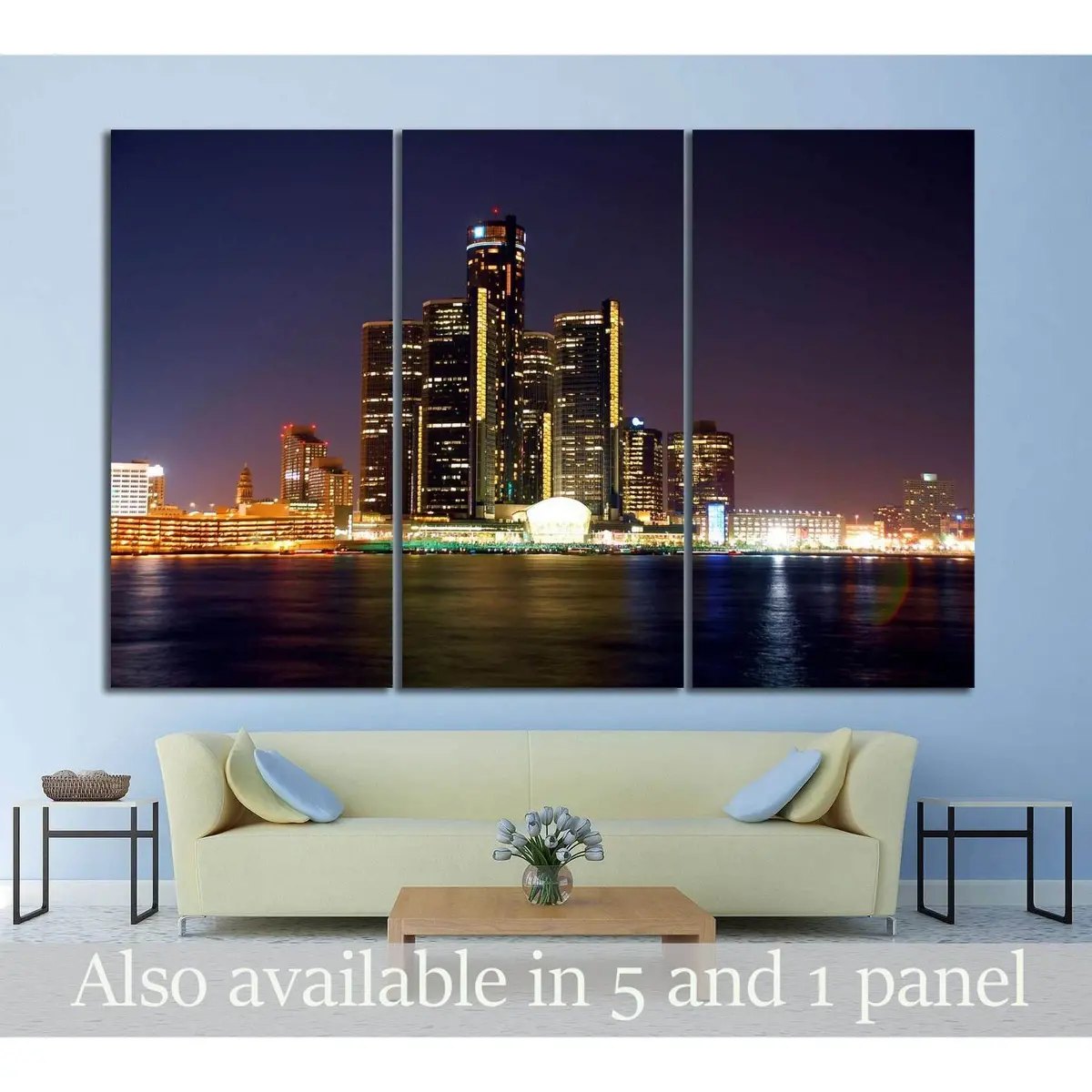 Detroit Cityscape №134 Ready To Hang Canvas Print 5