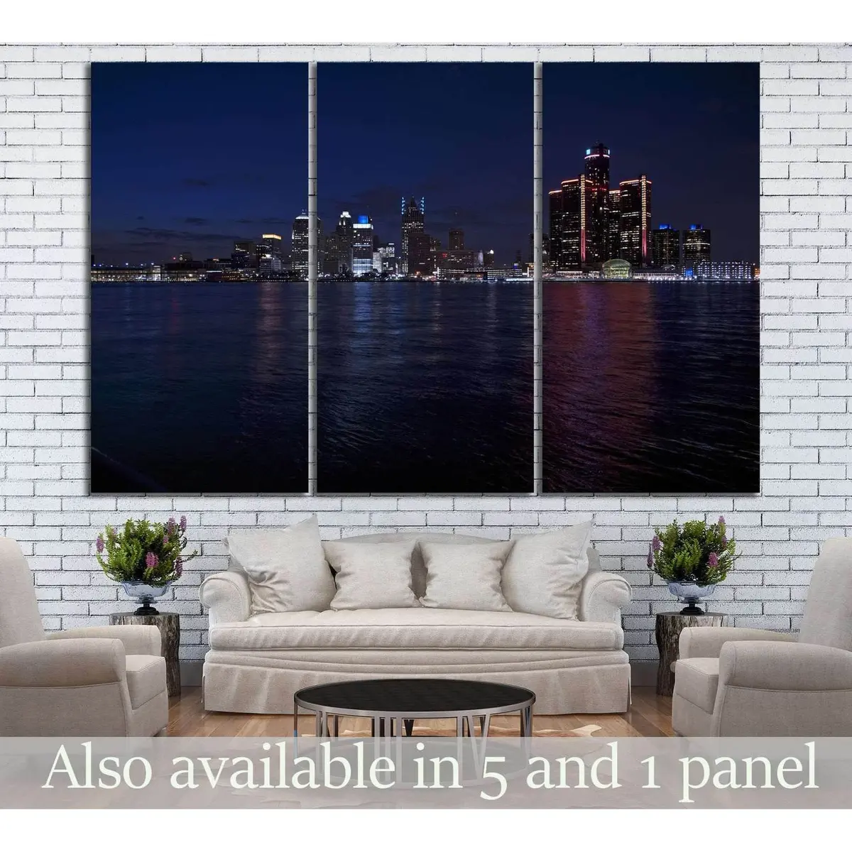 Detroit Skyline №133 Ready To Hang Canvas Print 5