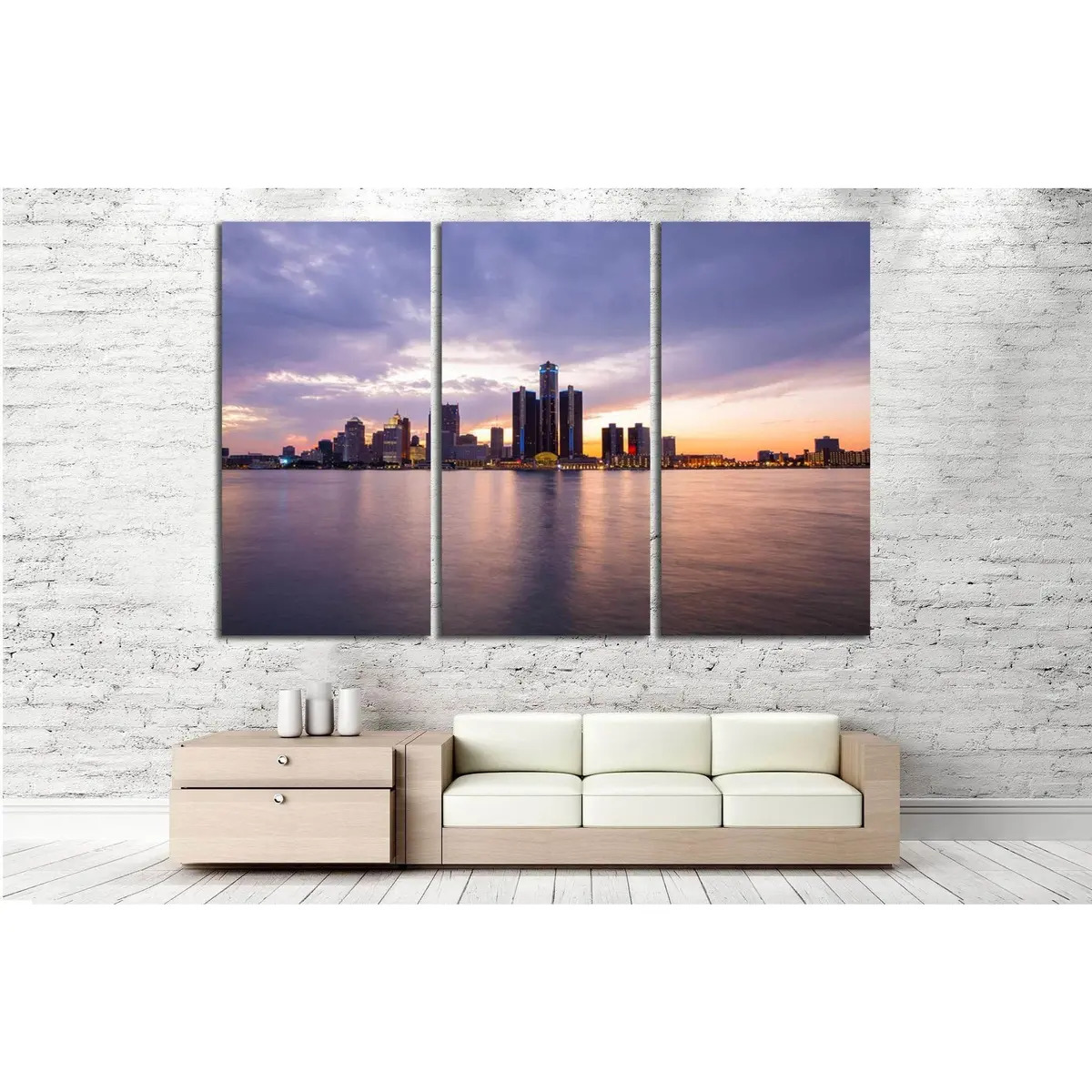 Detroit Skyline №135 Ready To Hang Canvas Print 5