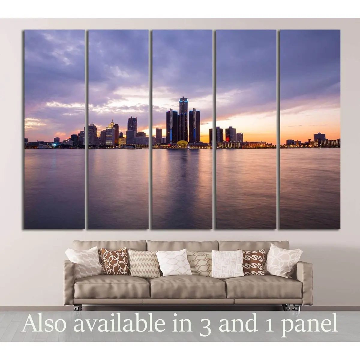 Detroit Skyline Canvas Wall Art – Premium Ready-to-Hang Print