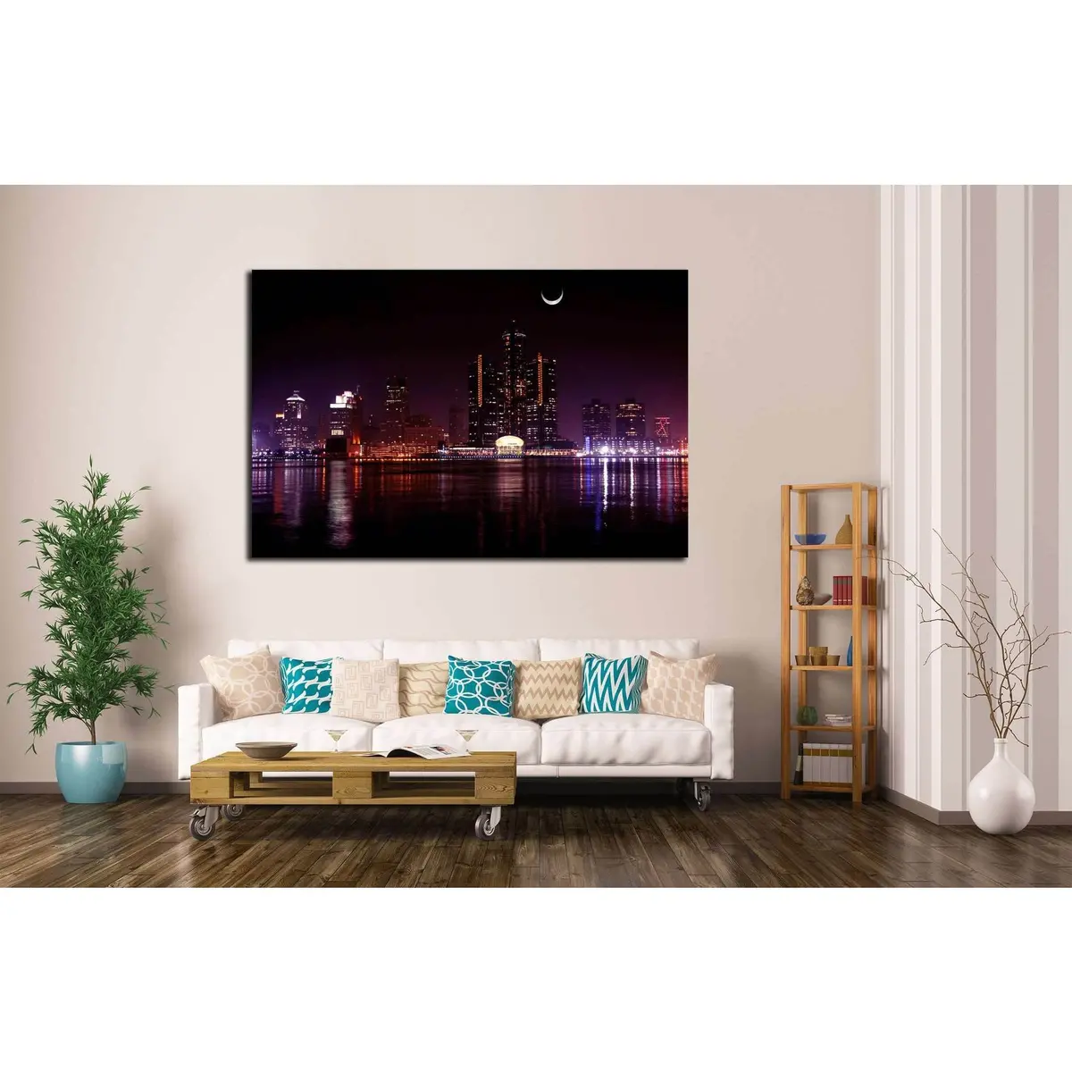 Detroit Skyscraper №136 Ready To Hang Canvas Print 2