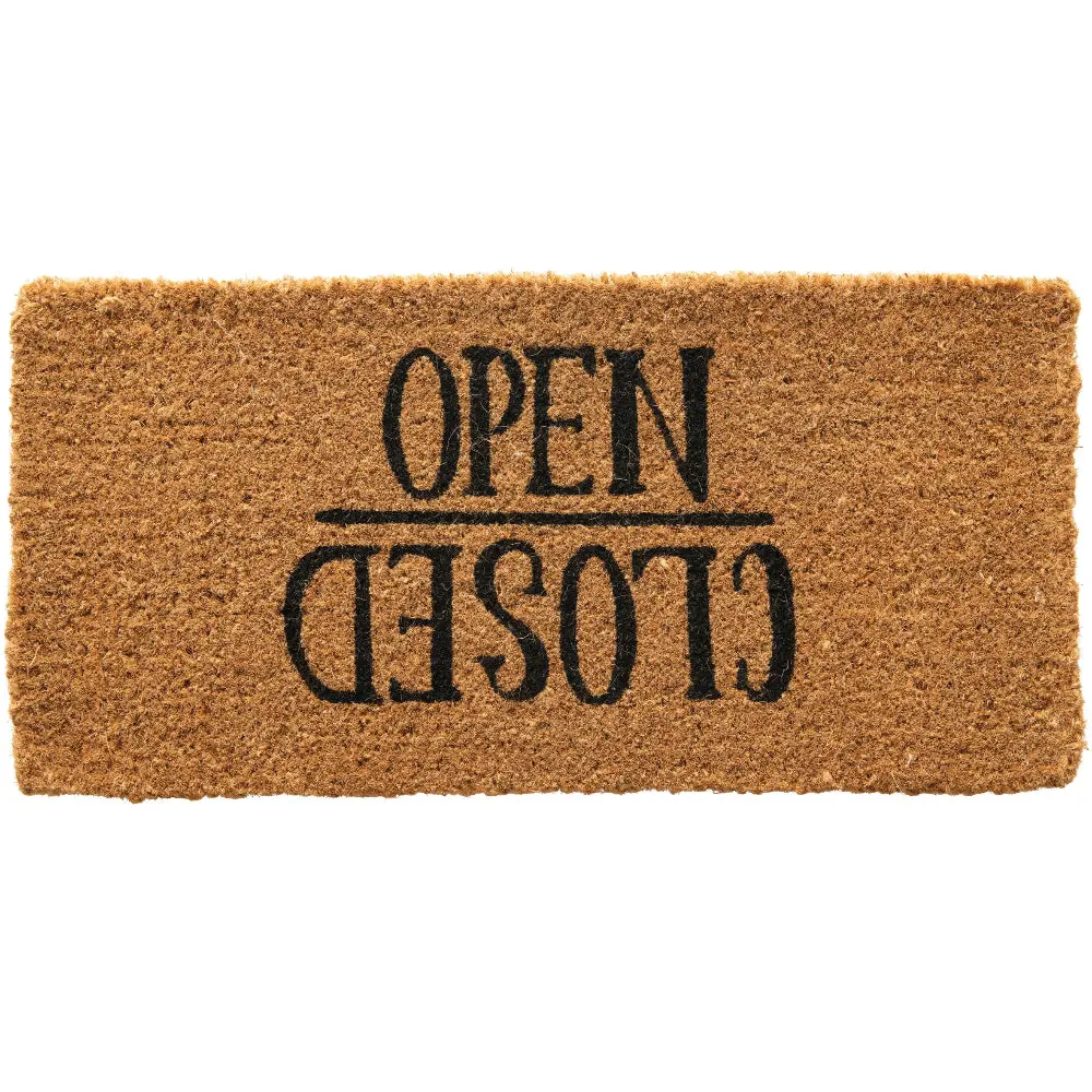 "Open / Closed" Reversible Coir Mat - 16" X 32" 1