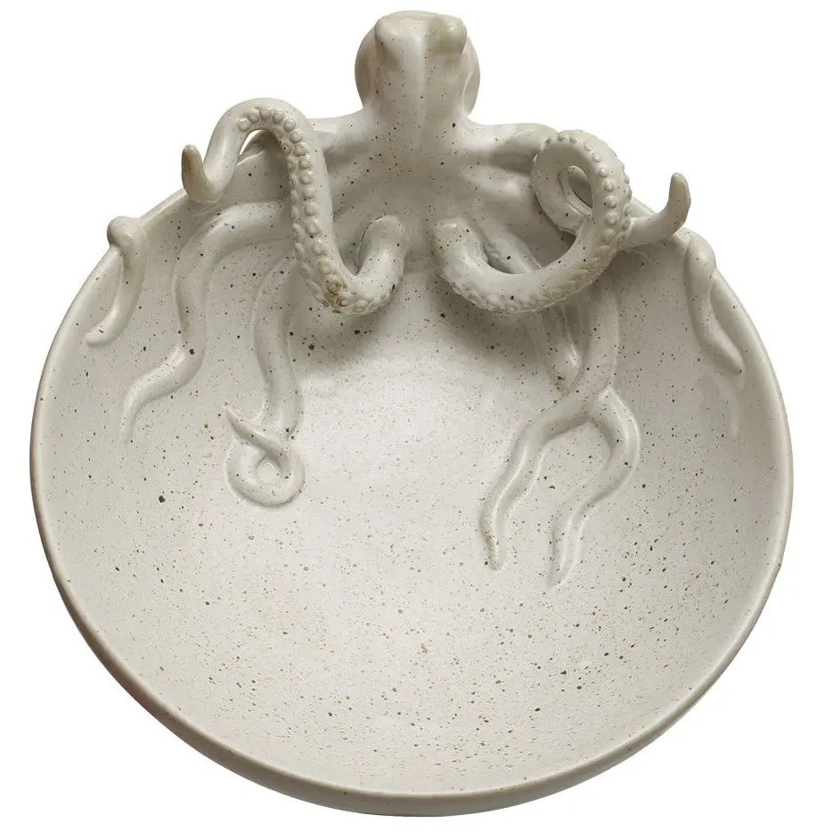 Speckled Glaze Stoneware Octopus Bowl - 11.75" 1