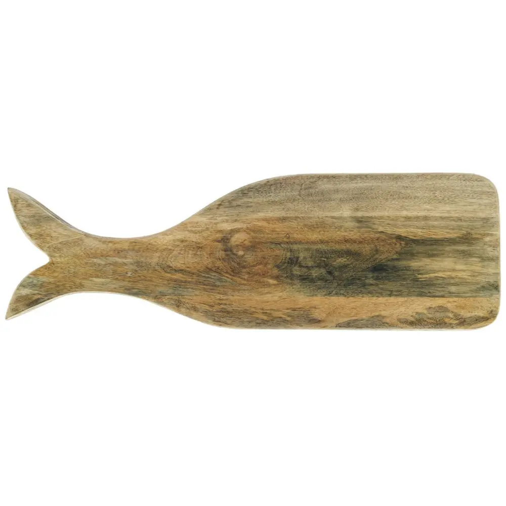 Whale-Shaped Mango Wood Cheese Cutting & Serving Board - 6.25" X 20.25" 1
