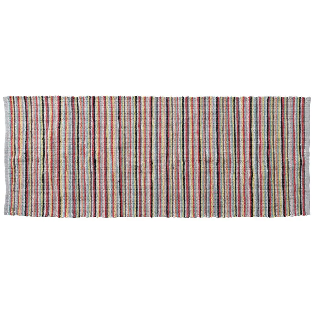 Multicolored Stripes Cotton Floor Runner - 3' X 8' 1