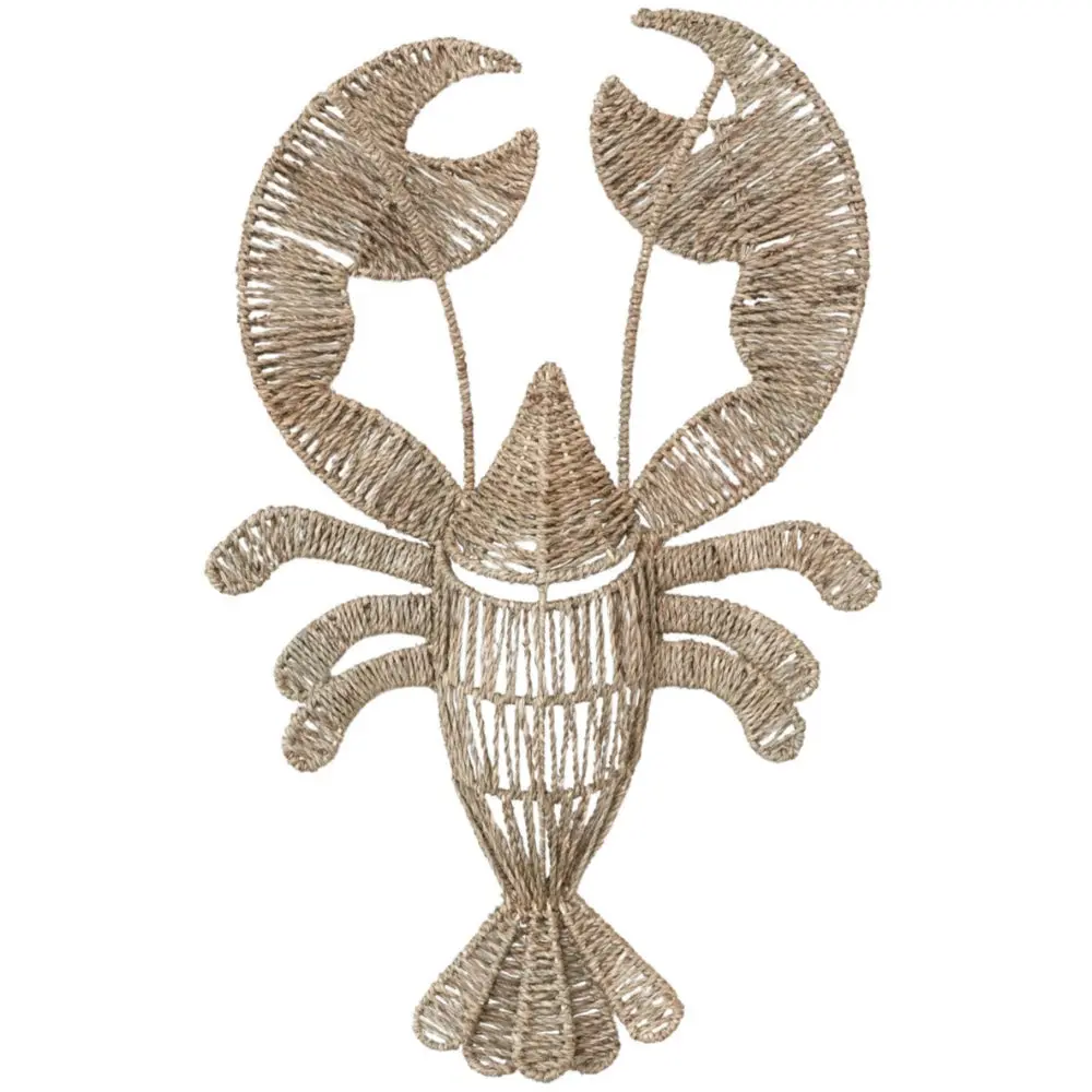 Hand-Woven Seagrass Metal Frame Lobster Wall Décor - 15.75" X 17.75" 1
