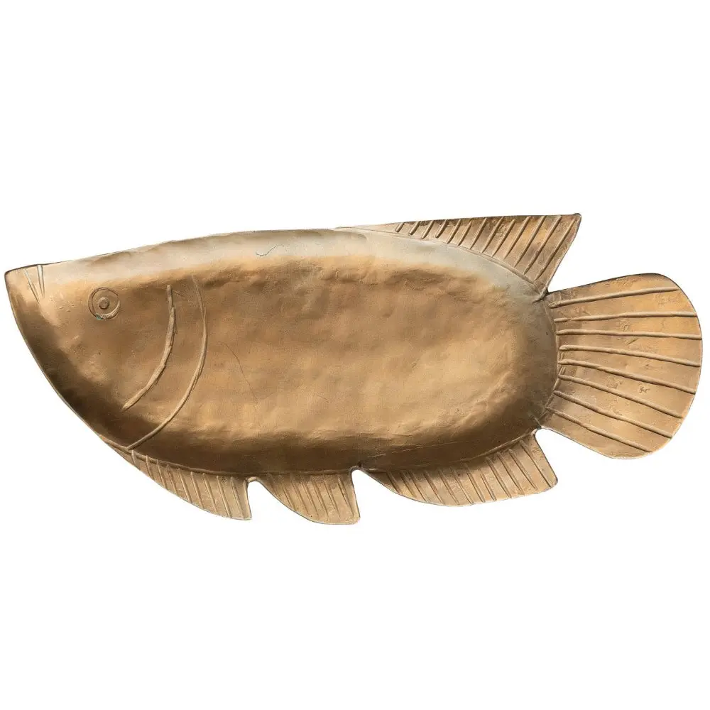 Gold-Finished Metal Fish Tray - 4.5" X 10.5" 1