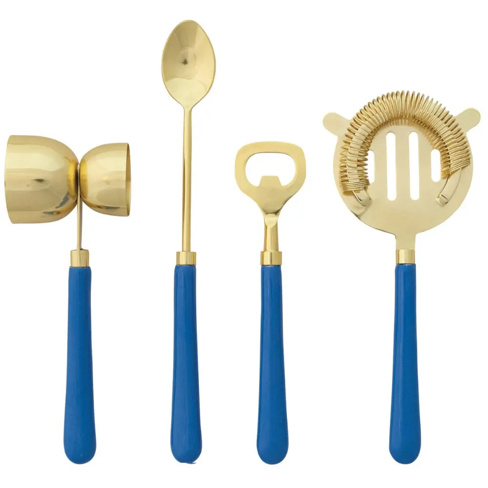 Gold-Finished Stainless Steel Bartending Tools Set - 4 Pc. 1