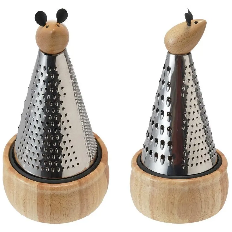 Stainless Steel Mouse-Topped Conical Cheese Grater - 10" 1