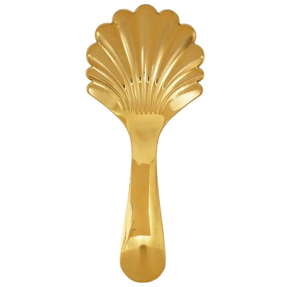Gold-Finished Stainless Steel Shell-Shaped Spoon - 4" 1